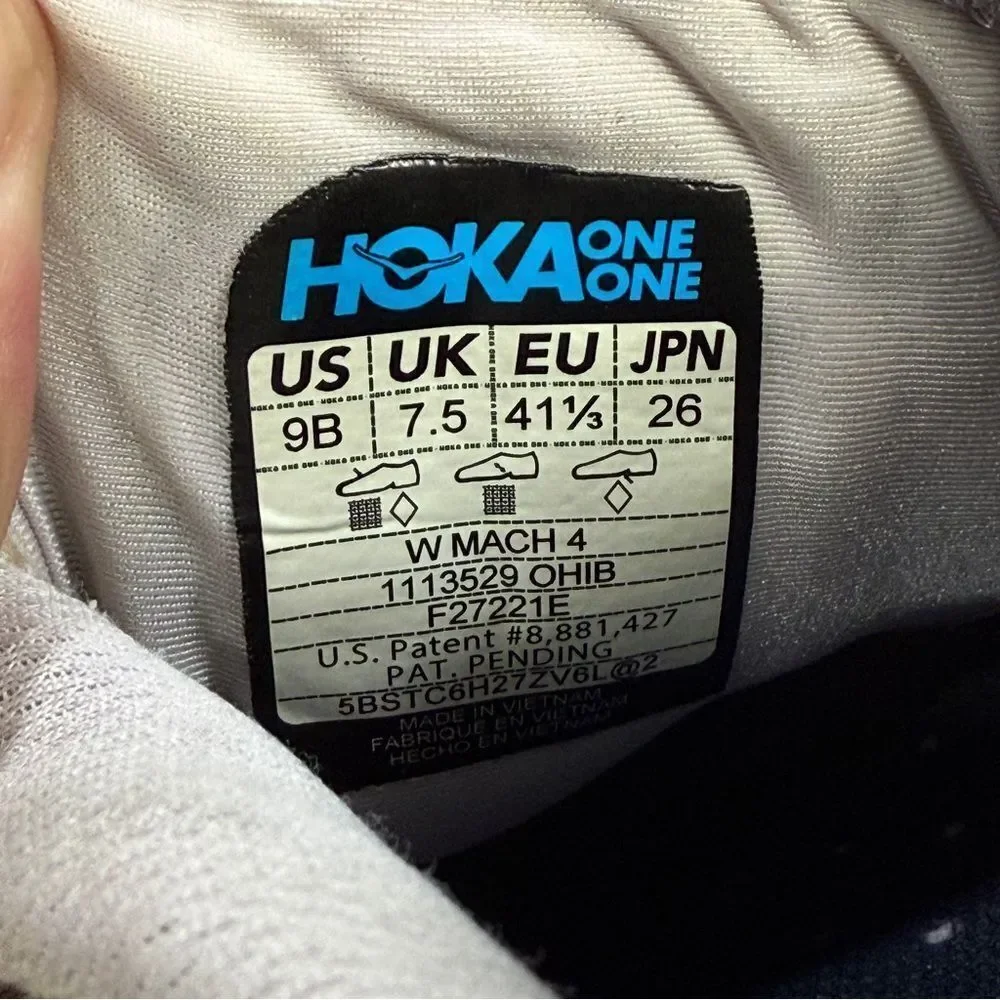 Hoka One One Shoes Womens Size 9B Mach 4 Grey Running Sneakers 1113529 OHIB‎